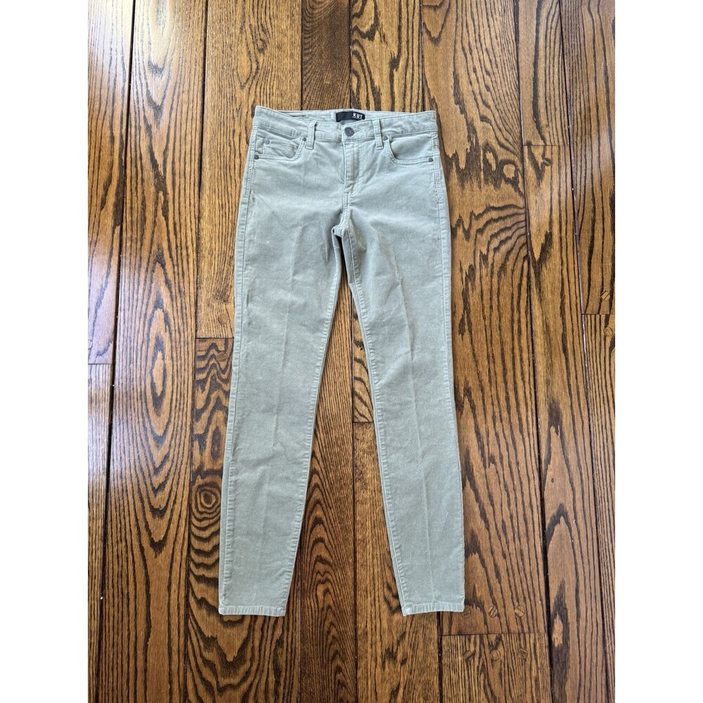Kut Women’s Green Corduroy Skinny Pants, Size 4 High Rise